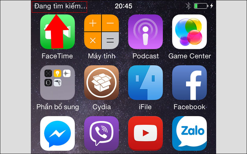 Lỗi đang tìm kiếm xuất hiện trên iPhone
